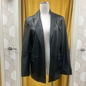 Evereve Black Leather Blazer